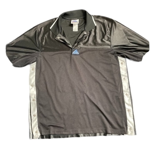 Vintage Adidas Men's Black White Tear Away Basketball Mesh Warm Up Jersey Large - Picture 1 of 6